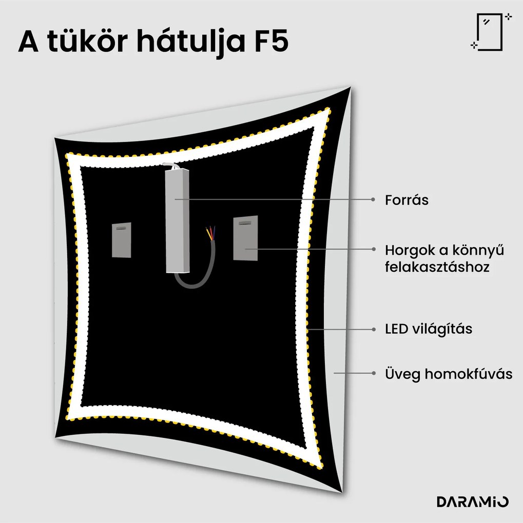 Tükör LED világítással F5