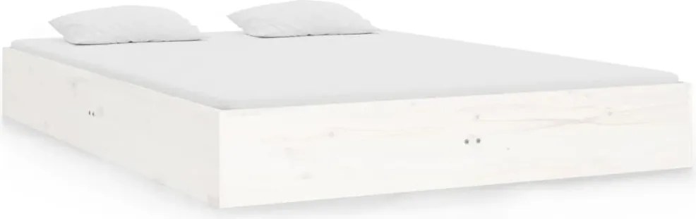 vidaXL fehér tömör fa ágykeret 140 x 190 cm