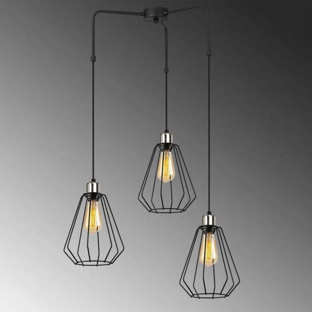 Mathaios fekete fém függőlámpa - Opviq lights