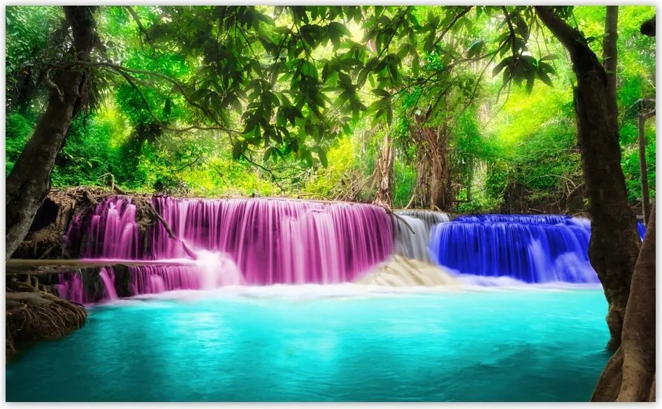 Fotótapéta flizelina 416x254 Színes vízesés