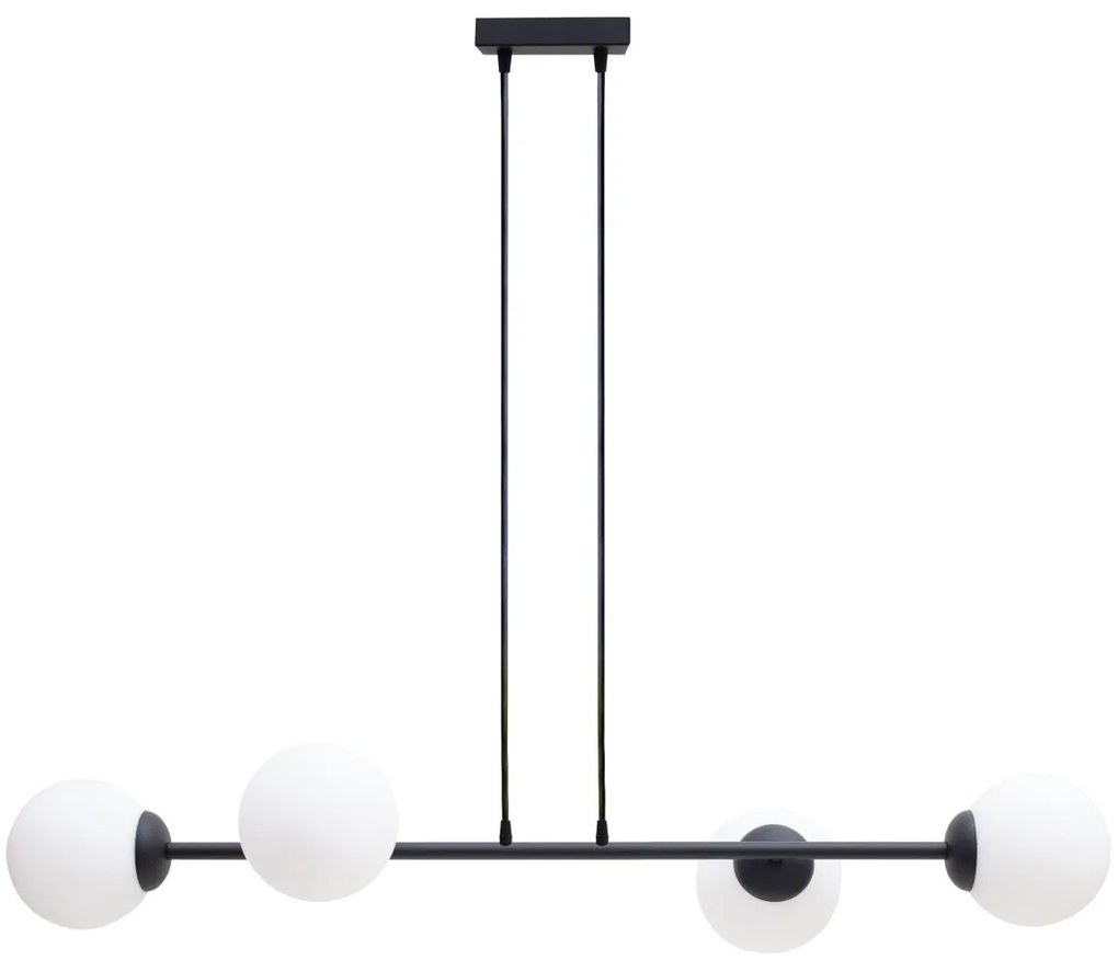 Csillár zsinóron FIRA 4xE27/60W/230V fekete