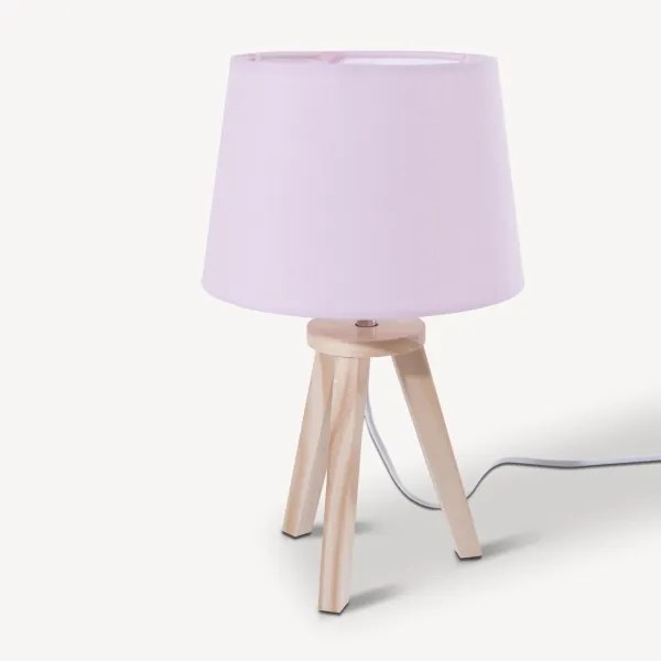 Atmosphera - Asztali lámpa TRIPOD 1xE14/40W/230V fenyő/rózsaszín