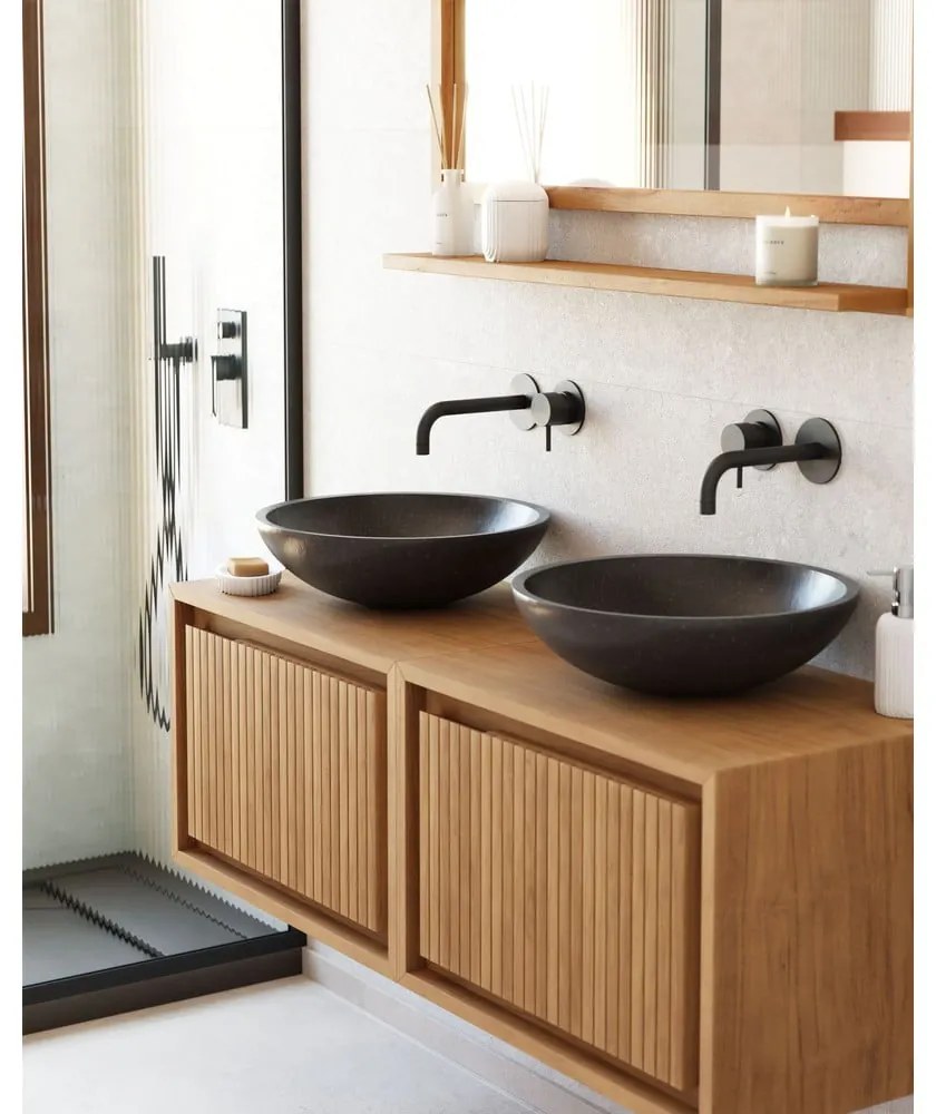 Sunday fekete terrazzo mosdókagyló, ø 40 cm - Kave Home
