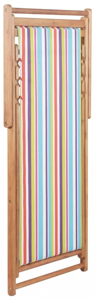 többszínű összecsukható szövetkárpitos, favázas strandszék