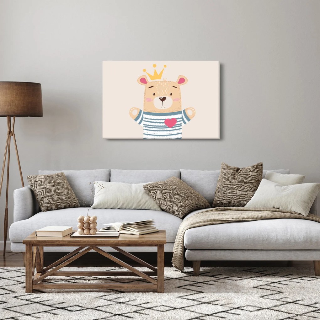 Kép - Teddy maci koronával (90x60 cm)