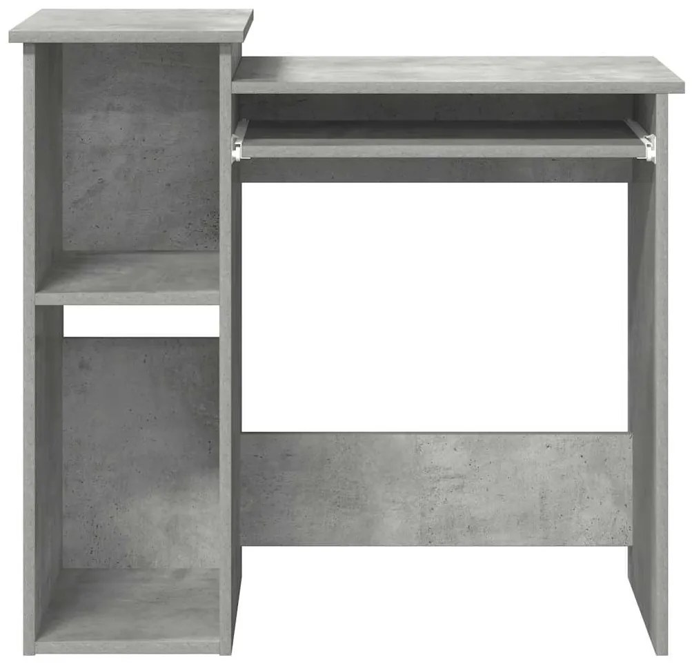 betonszürke forgácslap íróasztal polcokkal 84x40x78 cm