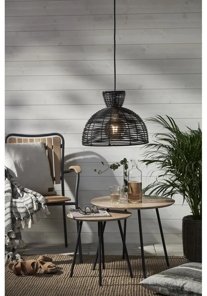 Runde fekete kültéri mennyezeti lámpa búra, ø 37,5 cm - Star Trading