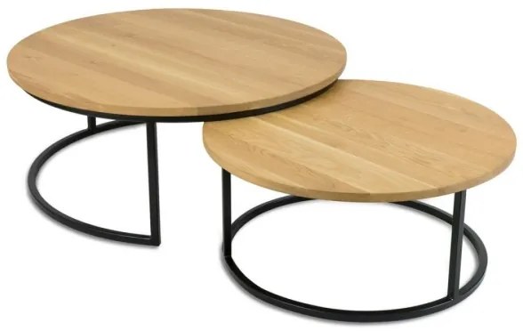 KÉSZLET 2x Kávésasztal OAKLOFT 38x90 cm fekete/tölgy