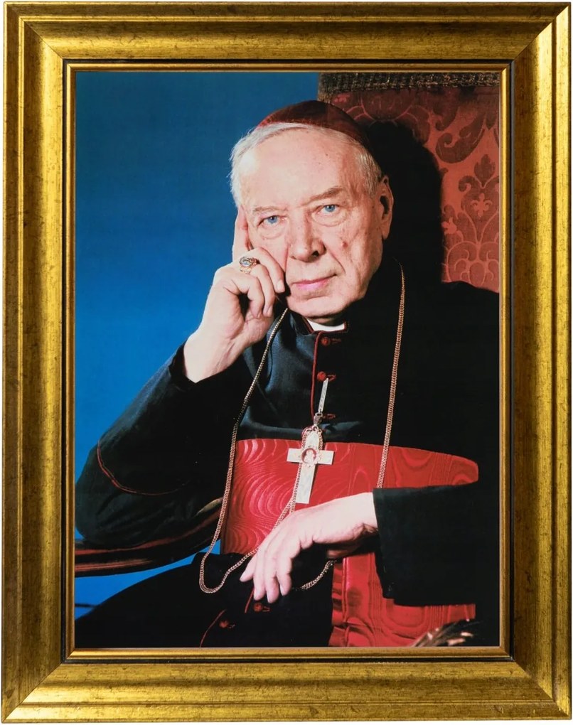 Stefan Wyszyński Bíboros Vászonkép Arany Keretben 30X40