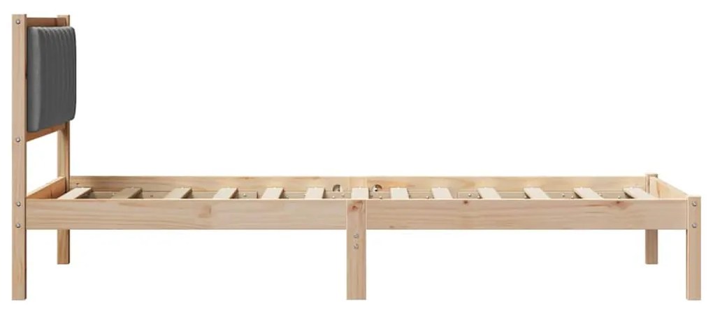 Ágykeret Kárpitozott Fejtámlával Sötétszürke 90 x 200 cm