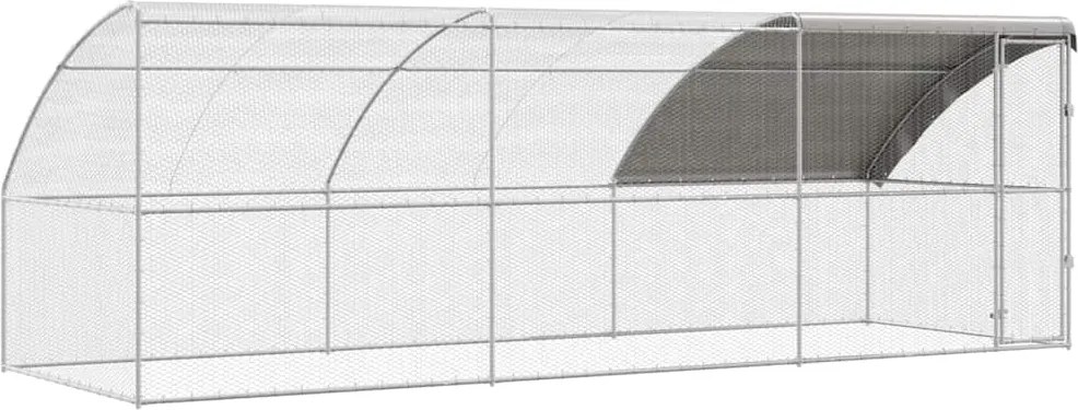vidaXL Csirkeketrec 3 pcs Ezüst 600 x 200 x 200 cm Acél és PE