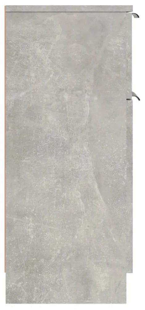 2 db betonszürke szerelt fa tálalószekrény 30 x 30 x 70 cm