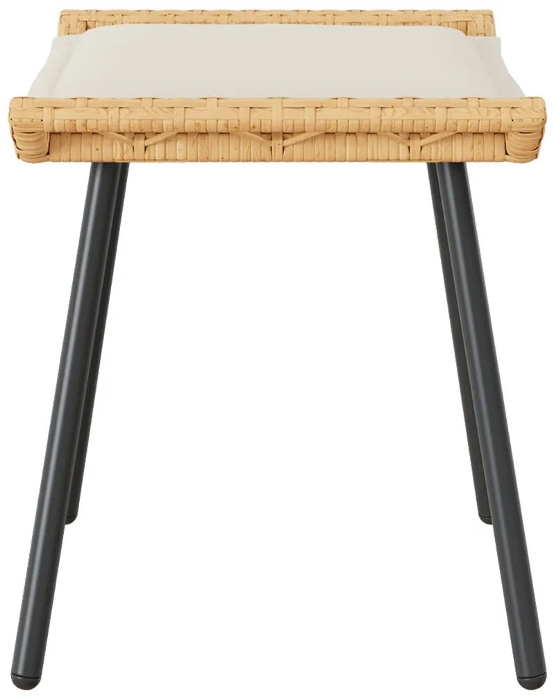 Kertiszékek 2 db Természetes 50x40x45 cm Polirattan