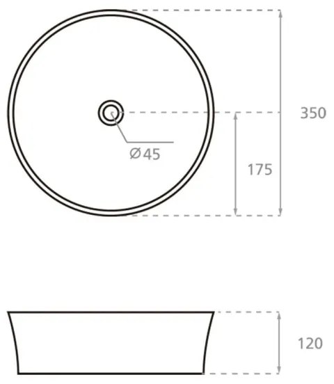 Bathco 4086 - VOLTA ráépíthető mosdó Ø 35 cm porcelán/fehér