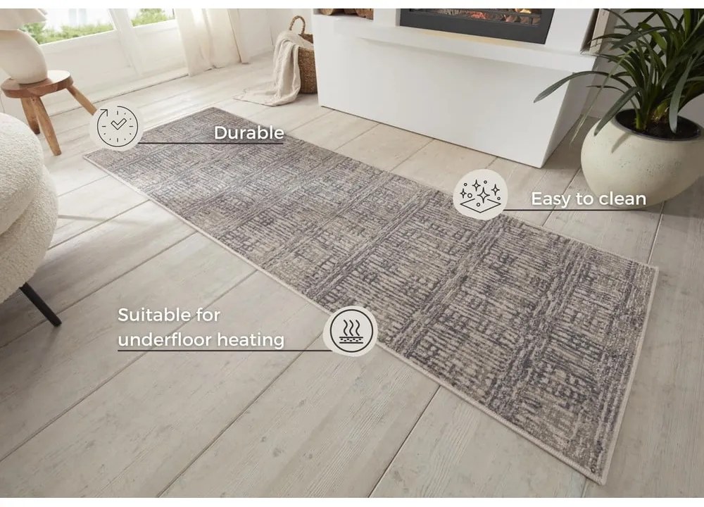 Szürke futószőnyeg 80x200 cm Terrain – Hanse Home