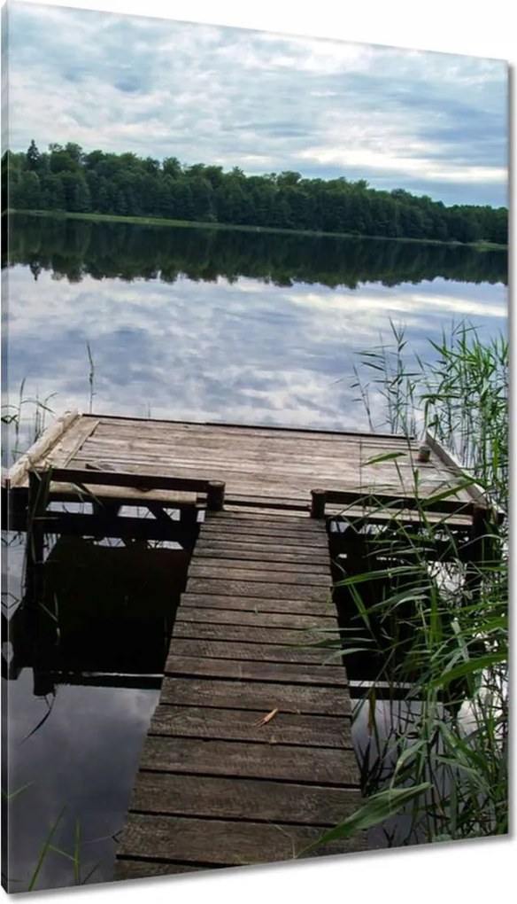 Vászonkép 80x120 Híd a horgász számára