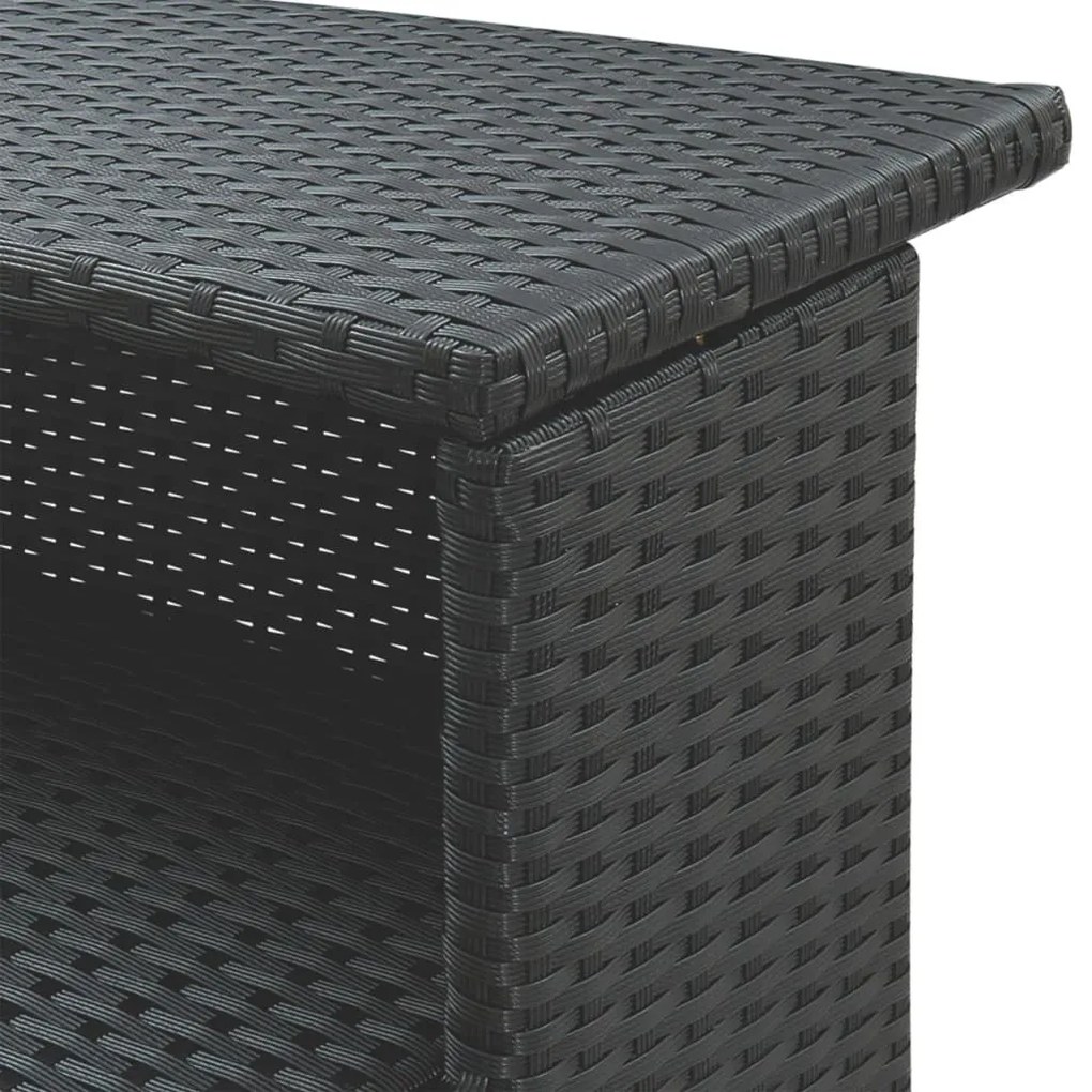 vidaXL 3 részes fekete polyrattan kerti bárszett párnával