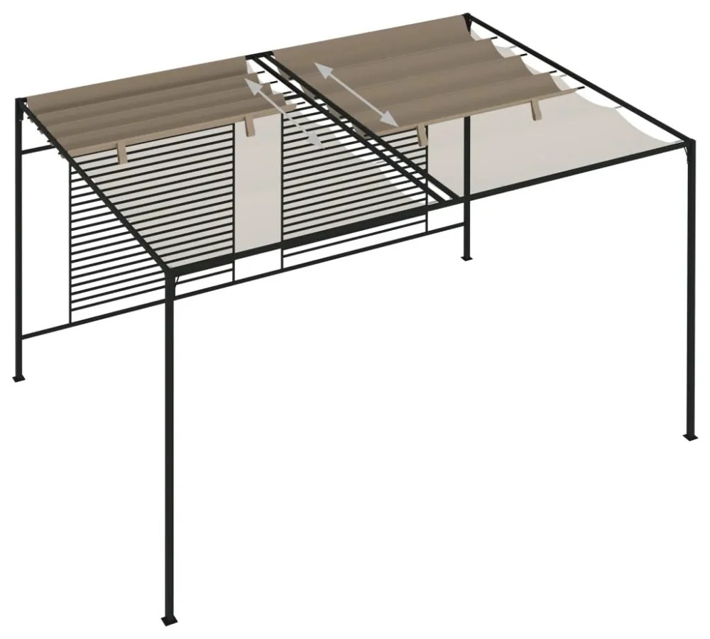 tópszínű pavilon behúzható tetővel 3 x 4 x 2,3 m 180 g/m²
