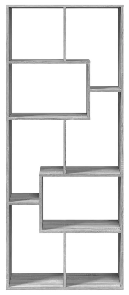 szürke sonoma szerelt fa elválasztó könyvespolc 67x25x161,5 cm