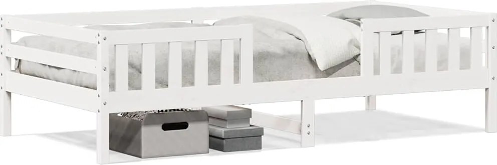 vidaXL fehér tömör fenyő ágykeret matrac nélkül 80 x 200 cm