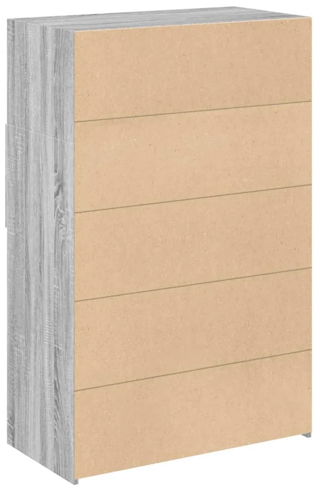 szürke sonoma színű szerelt fa magasszekrény 80 x 42,5 x 124 cm