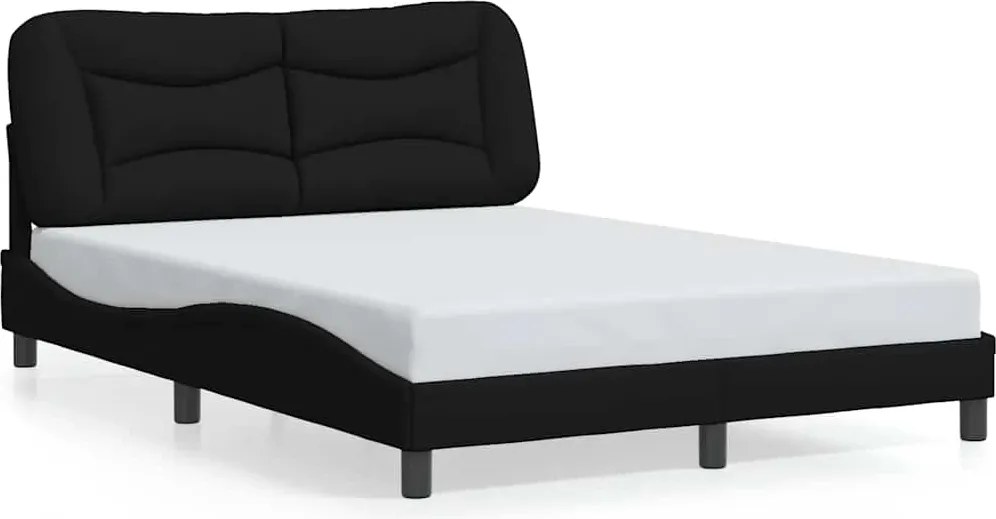 vidaXL fekete szövet ágykeret matrac nélkül Hvar 120x200 cm