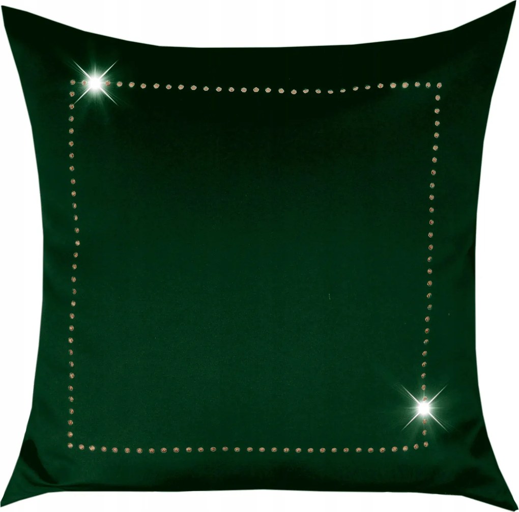 Glamour párnahuzat 45x45 zöld sötét arany
