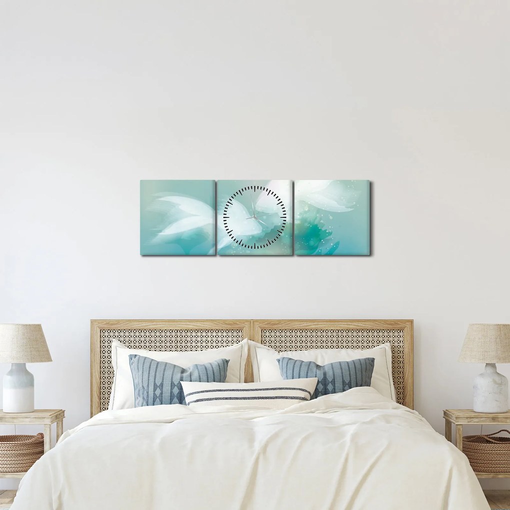 Kép - hal (órával) (90x30 cm)
