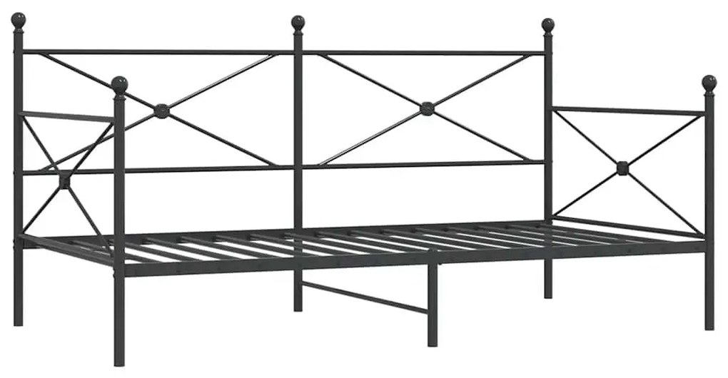 kanapéágy matrac nélkül fekete 100x200 cm acél