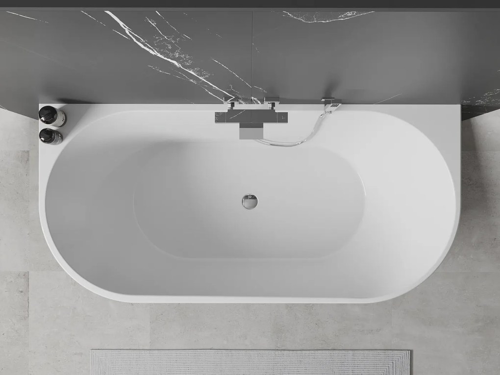 Mexen OVAL szabadon álló fürdőkád, 170 x 80 cm + automata szifon, fehér, 52671708000