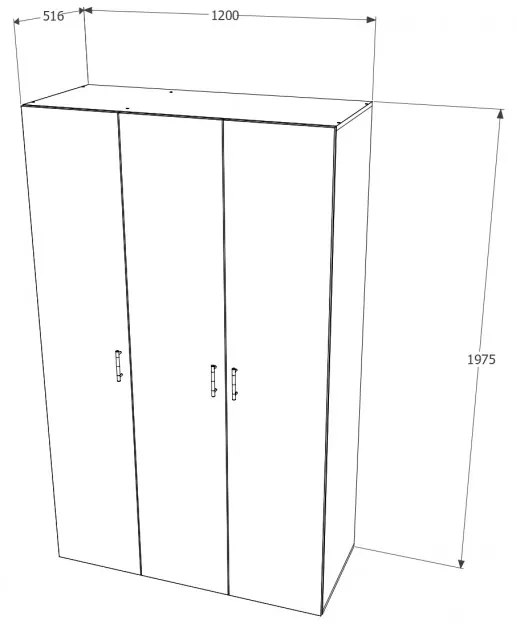 USI gardrób 3 ajtós SONOMA