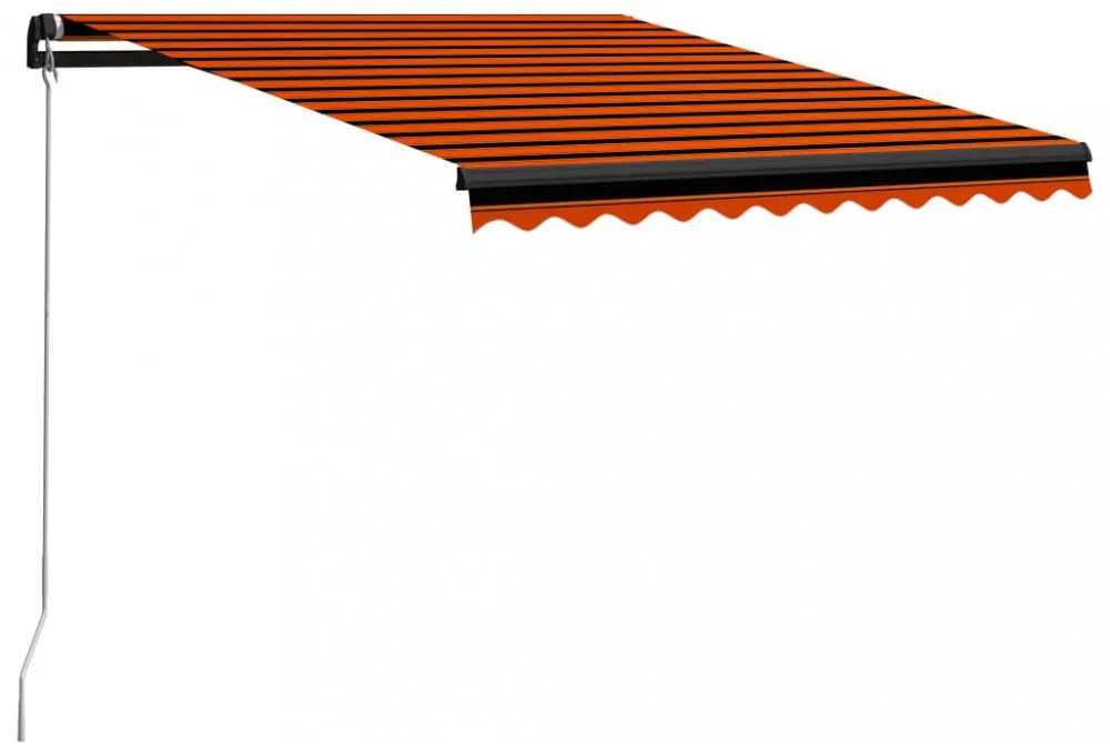 narancssárga és barna kézzel kihúzható napellenző 350 x 250 cm