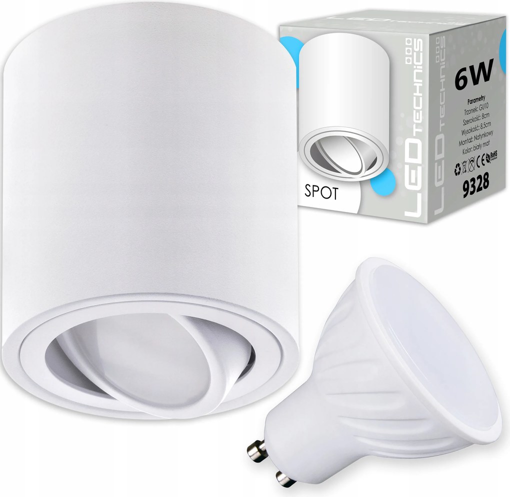 Spot Falra Szerelhető Halogén Mennyezeti Lámpatest GU10 6W Led izzó