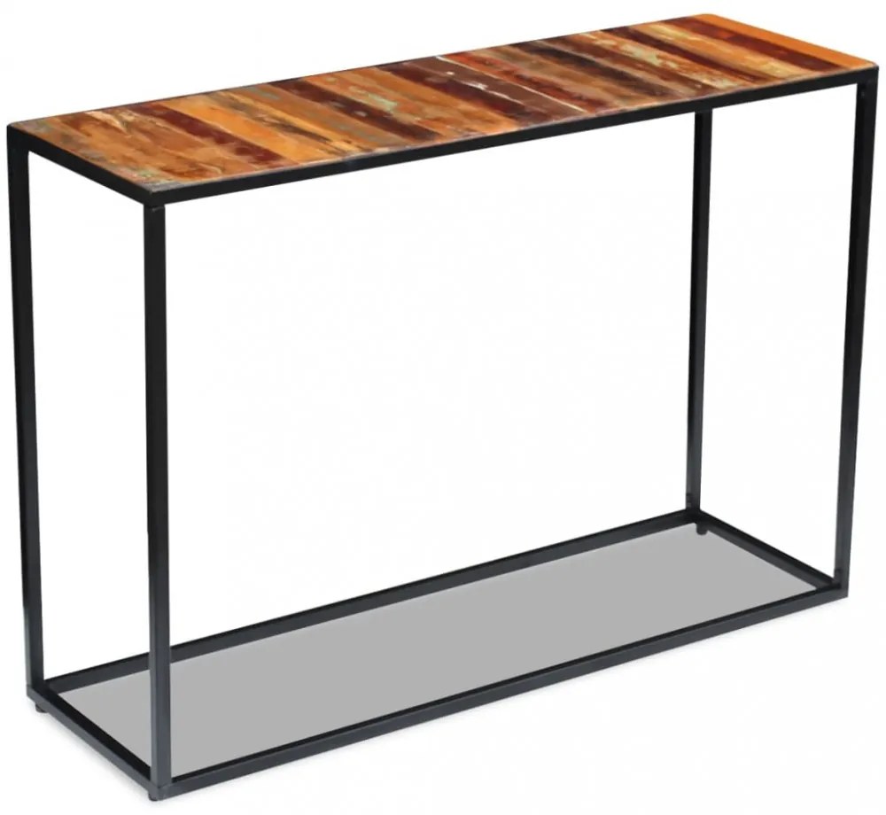 tömör újrahasznosított fa konzolasztal 110 x 35 x 76 cm