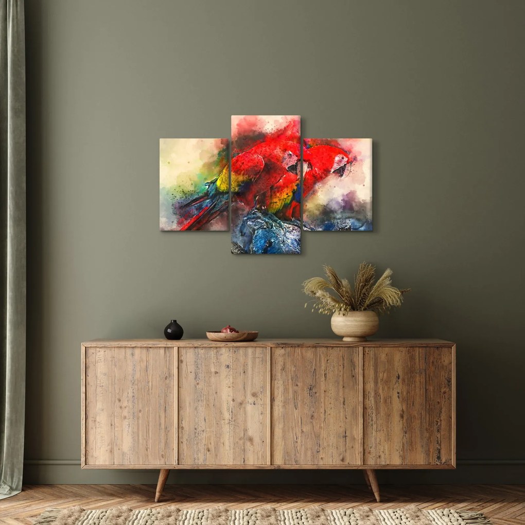Vörös ara papagájok képe (90x60 cm)