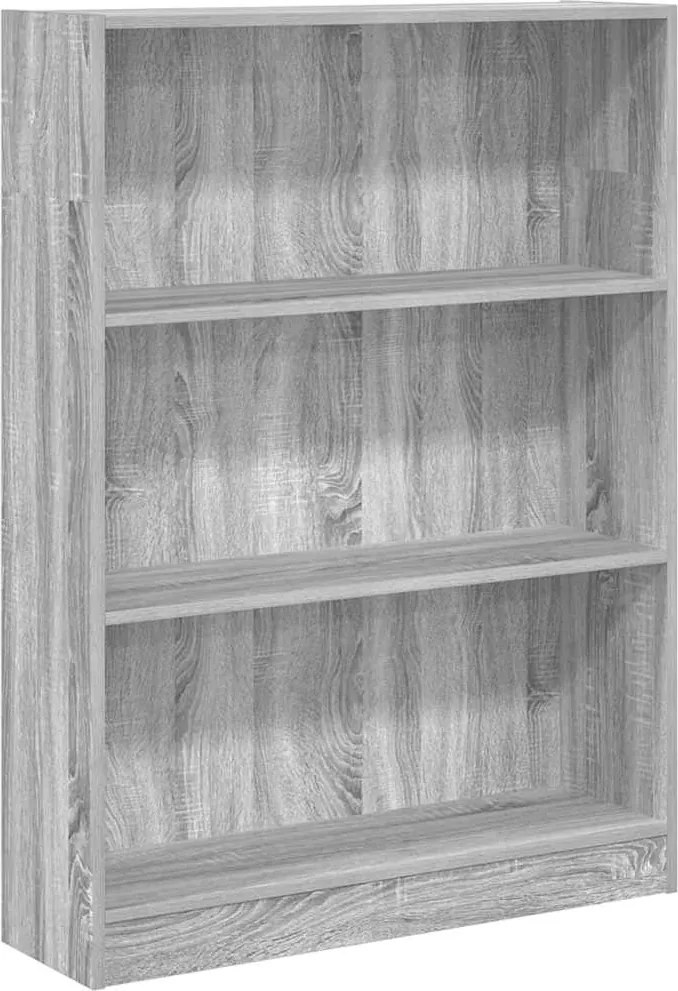 vidaXL szürke sonoma színű szerelt fa könyvespolc 80 x 24 x 109 cm