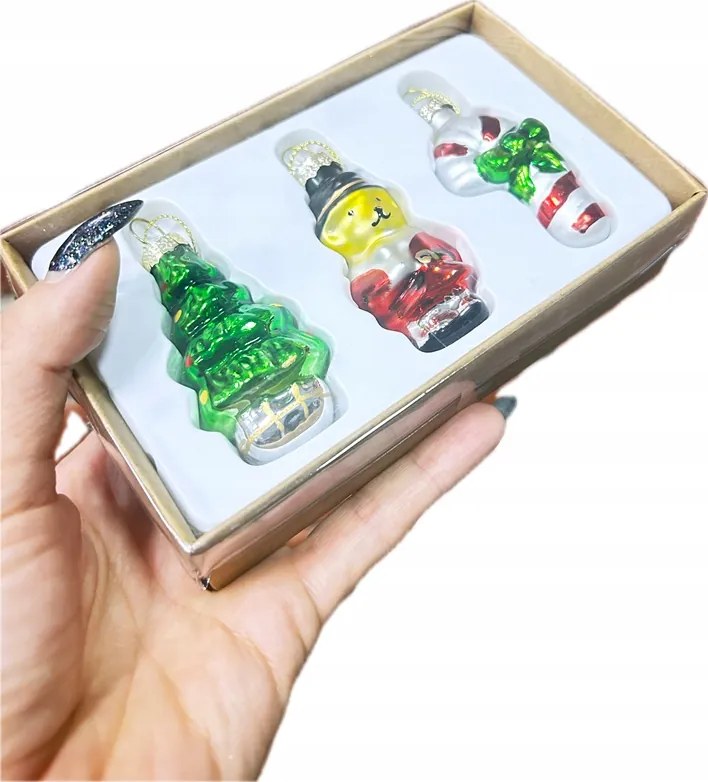 Karácsonyfadísz szett Üveg 3 db-os