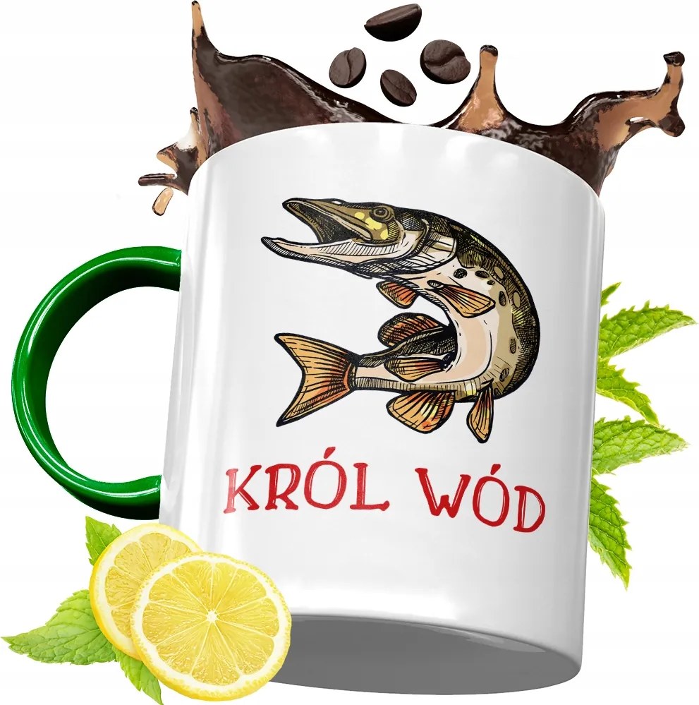 Zöld Bögre Horgászoknak Ajándékba, fényképes nyomattal