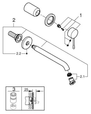 GROHE 19967GL1 - Kétlyukú mosdócsaptelep ESSENCE 230 mm arany