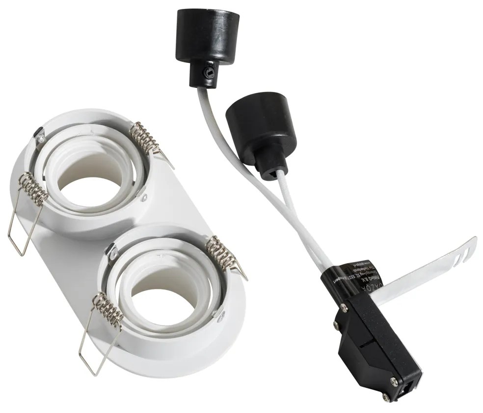 Kerek beépíthető spotlámpa fehér GU10 35 mm dönthető 2 fényforrásos - Installa