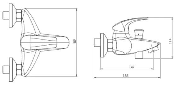 Novaservis - METALIA kádcsaptelep, fényes króm