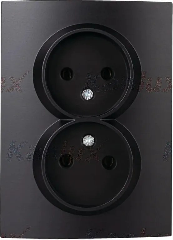 Kanlux Logi Dupla aljzat 2P Földelés nélkül Fekete matt IP20