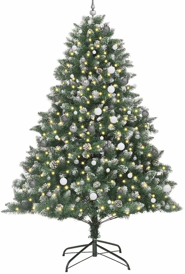 Műkarácsonyfa LED -es lámpákkal Zöld 240cm PVC