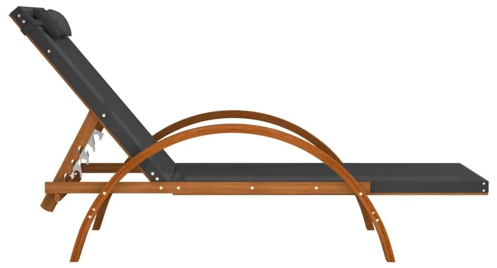 Szürke textilén és tömör nyárfa napozóágy párnával