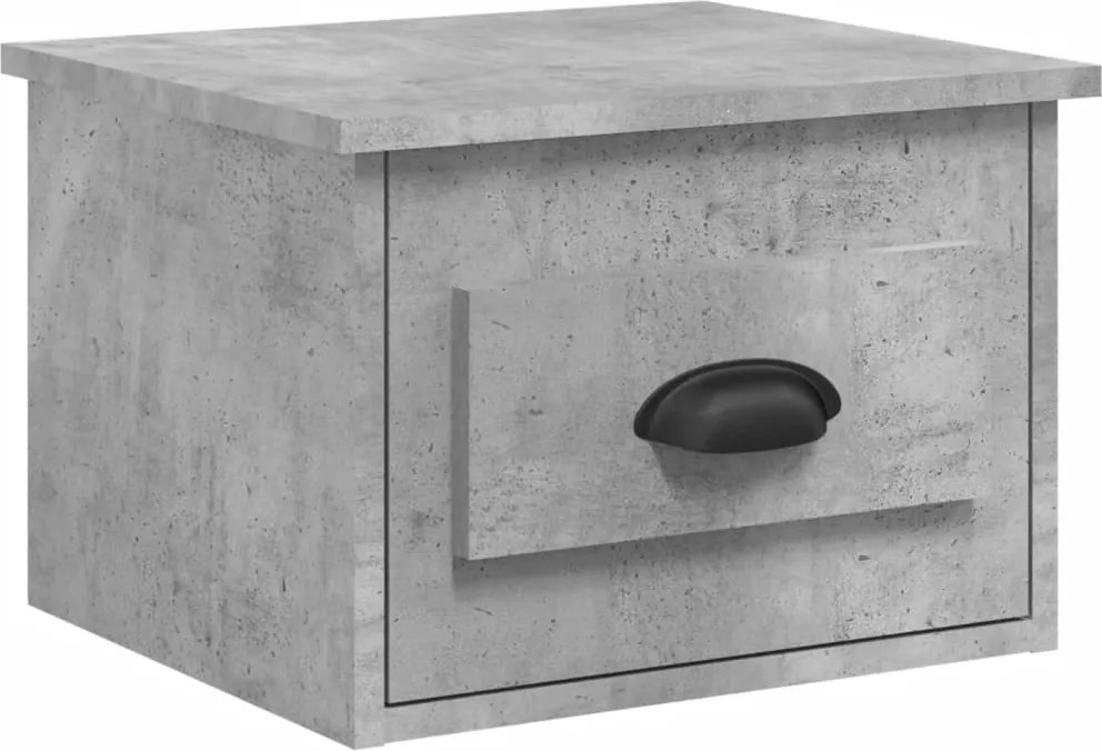 vidaXL betonszürke falra szerelhető éjjeliszekrény 41,5x36x28 cm