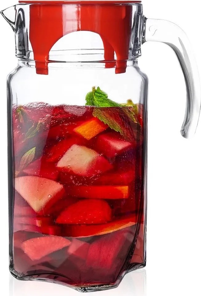 Üveg italos kancsó fedéllel és fogantyúkkal Orion 1,75 L