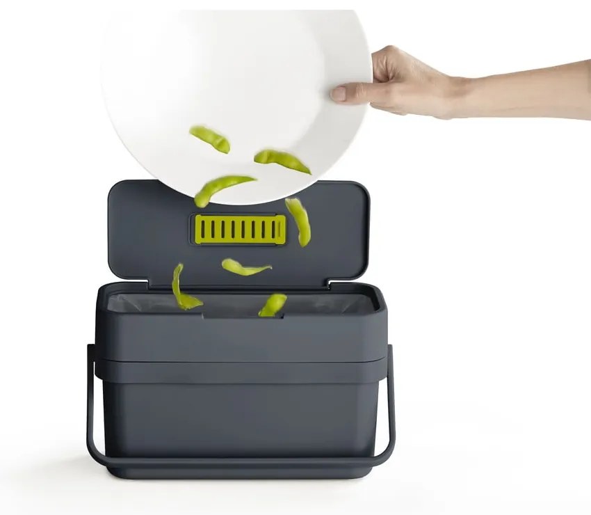 Compo fekete-kék komposztálható hulladék gyűjtő, 4 l - Joseph Joseph