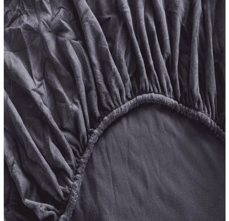 Mikroplüss lepedő SOFT 160x200 cm antracit szürke