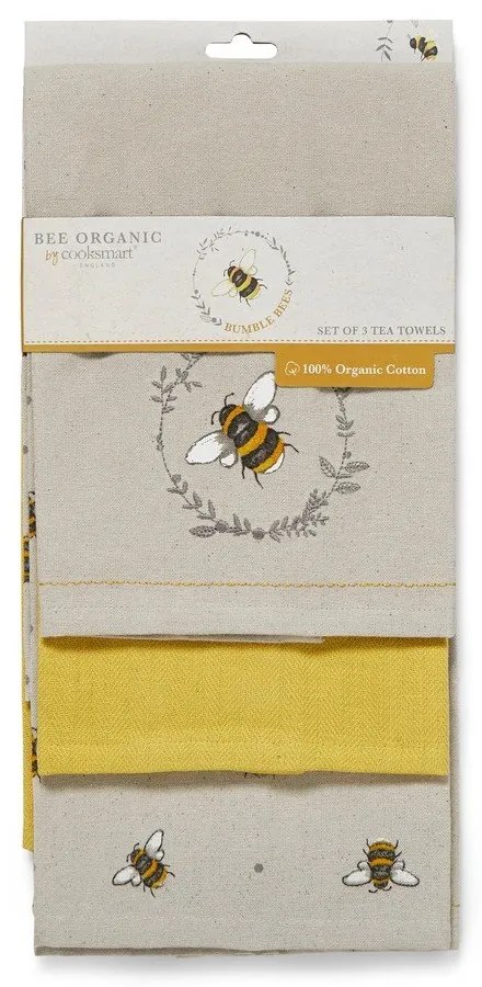 Pamut konyharuha szett 3 db-os 45x65 cm Bumble Bees – Cooksmart ®
