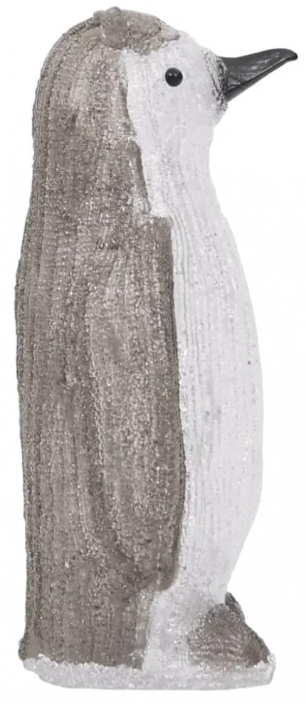 LED-es akril karácsonyi pingvinfigura bel- és és kültérre 30 cm